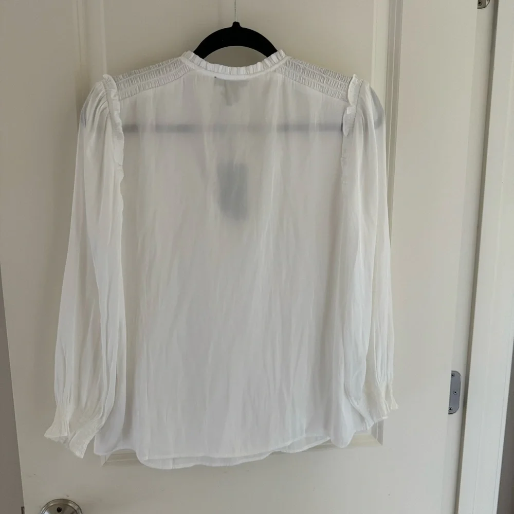 NWT PAIGE White Kaylynn Peasant Top Blouse | M - Picture 8 of 8